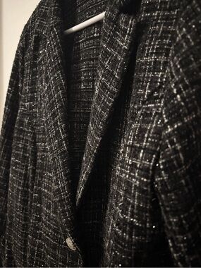 Jenna Rose Black Tweed Women's Blazer Jacket Size 12 - Used